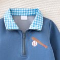 thumbnail image 6 of mgoYE Toddler Boy Quarter Zip Collared Pullover Long Sleeve Fall Winter Baby Boy Clothes Outfit, 6 of 8