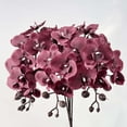 thumbnail image 6 of 9 Head Wine Red Orchids Artificial Flowers 27.2'' Long Branch Artificial Orchids That Look Real Faux Orchid Stems Lifelike Fake Silk Orchid Flowers for Vase Table Centerpieces Wedding Room Home Decor, 6 of 6
