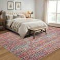 thumbnail image 3 of FairOnly Multicolor 9'x12'Contemporary Non Slip Area Rug for Bedroom Stain Resistant Low Pile Herringbone Pattern Soft Floor Rug for Living Room Kitchen, 3 of 7