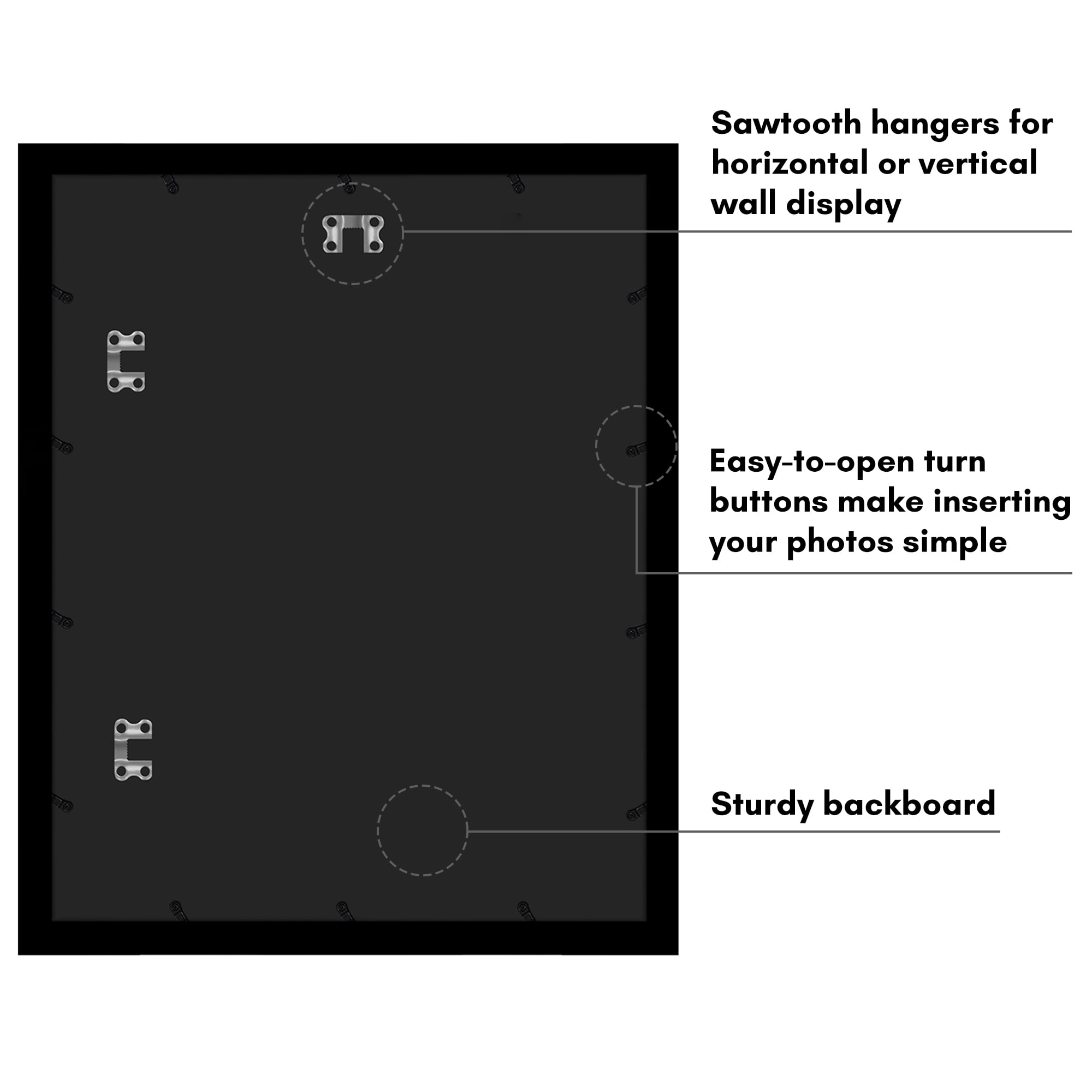 Americanflat 16x20 Picture Frame with Polished Plexiglass Collage Multi Frames Fit One Four Photos - Black