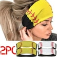 thumbnail image 6 of Lovskoo 2024 2PCS Outdoor Sports Hairbands Hair Accessories Non Slip Elastic Yoga Workout Baseball Headband Softball Head Wrap for Women Yellow, 6 of 6