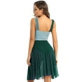 thumbnail image 4 of RUNQHUI Robe Justaucorps Sans Manches en Mesh à Blocs de Couleur pour Femmes, Vert G, 4 of 6