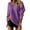 Purple, variant on Women Loose V Neck Sweater Casual Long Sleeve Knitted Pullover Top