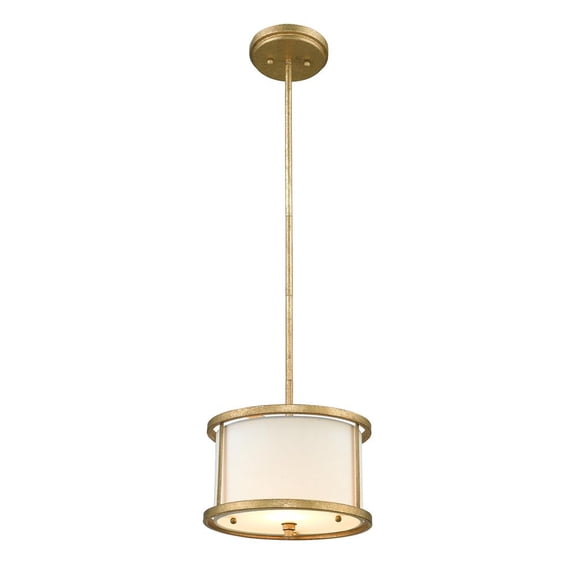 Lucas McKearn Lemuria 1-light Transitional Metal Mini Pendant in Gold Leaf