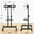 thumbnail image 6 of TAVR Furniture Modern  Rolling TV Stand with Shelf, Mobile TV Cart for 37-83 inch Screens up to 110 lbs, Black, 6 of 8