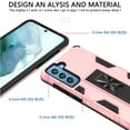 thumbnail image 4 of CoverON For Samsung Galaxy S21 FE Case, KickStand Ring Loop Holder Rugged Phone Cover Magnetic Slide Stand, Rose Gold Pink, 4 of 9