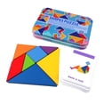 thumbnail image 2 of Tangram Puzzle Pattern Block Game Toy Edad 3+ Portátil en Caja de Hierro, 2 of 8