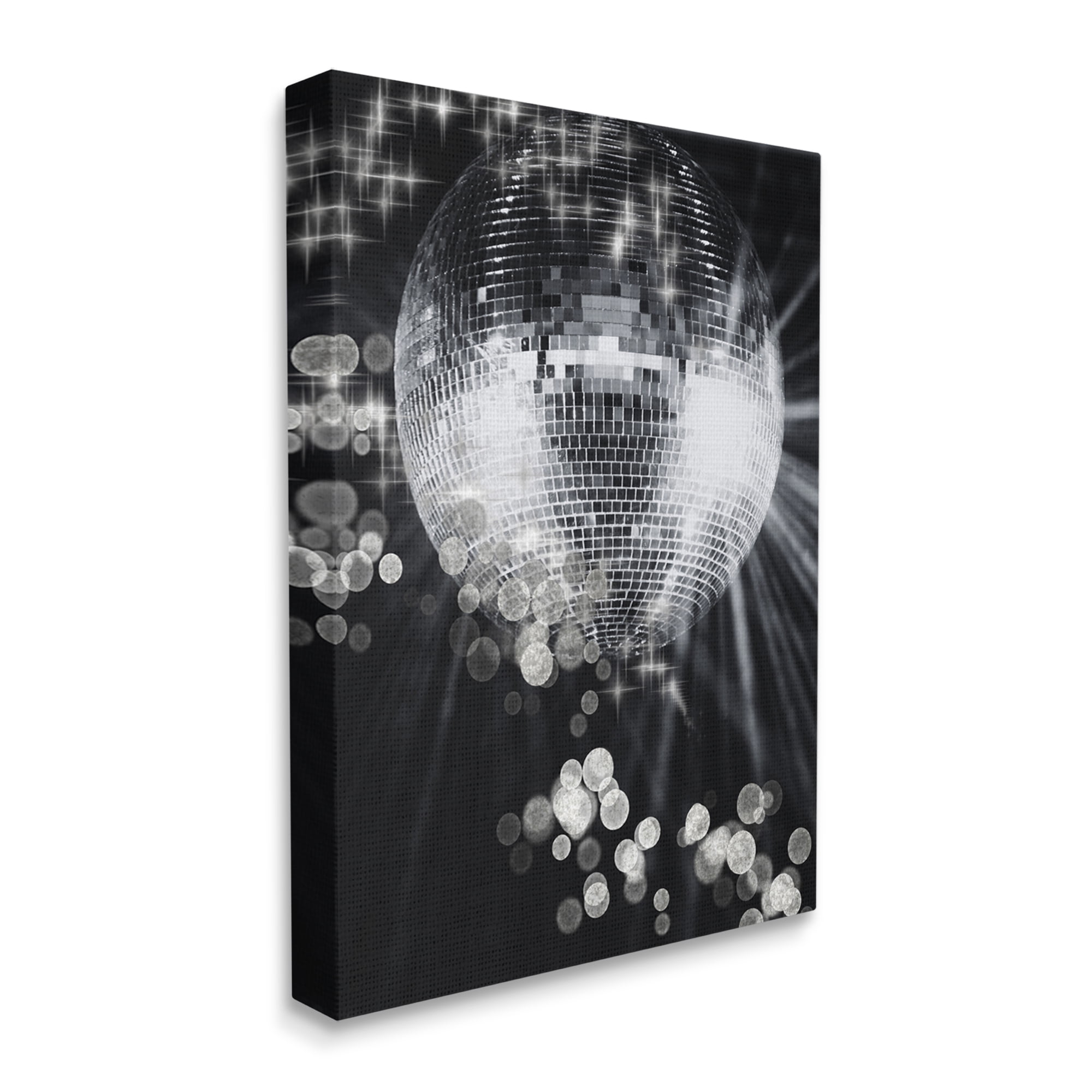 Stupell Industries Glimmering Disco Ball Literature & Flim Photography Gallery Wrapped Canvas Art Print Wall Art, 30 x 40