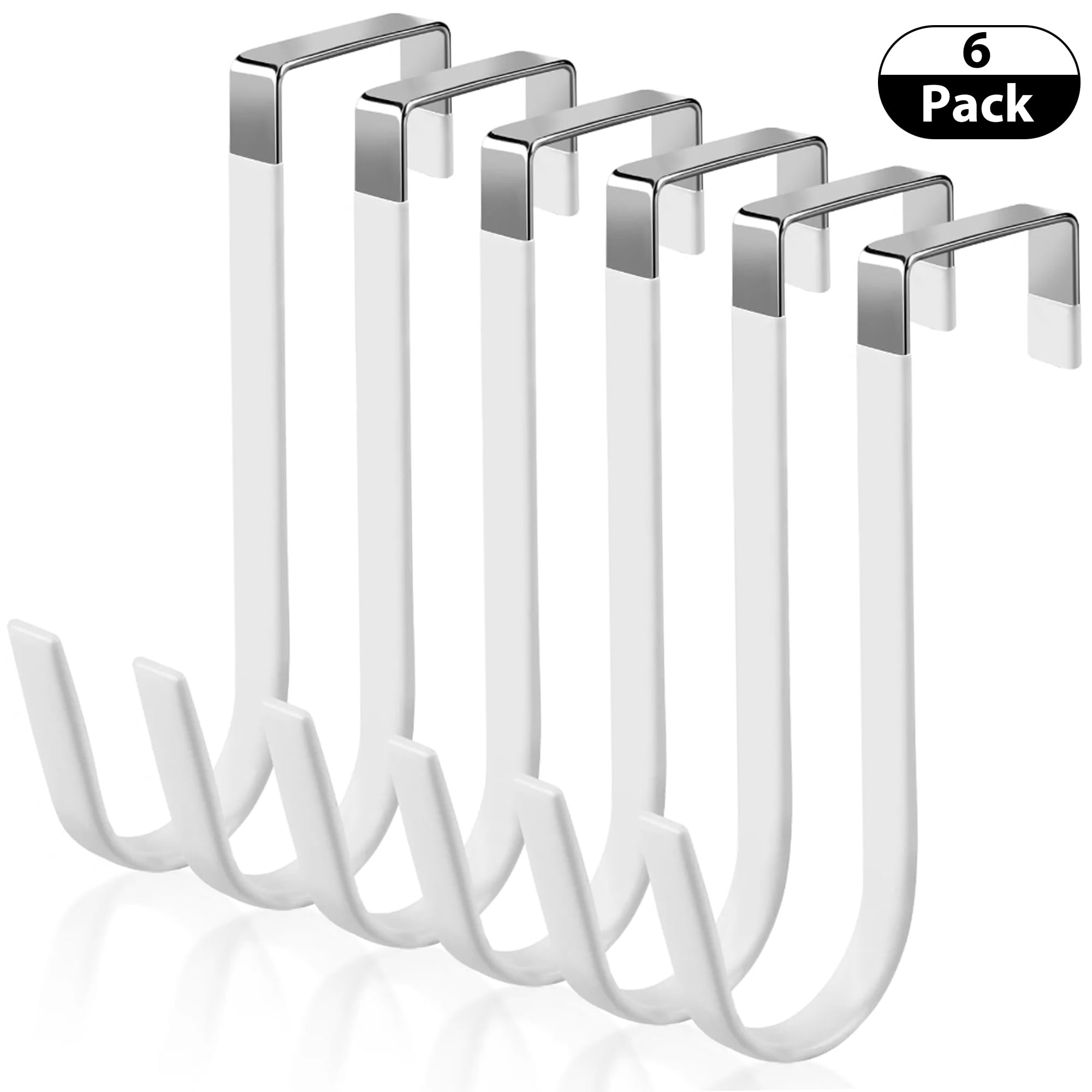 UUGEE 6 Pack Over the Door Hooks for Hanging Clothing Heavy Duty