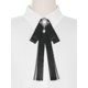 thumbnail image 4 of INSPIRE CHIC Women's Lace Pre-Tied Bow Tie Retro Bowknot Pin Bowties Satin Brooch Negro, 4 of 4