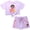 Lavender, variant on Girls Puff Ink Long Sleeve Front & Back Toddler Dress