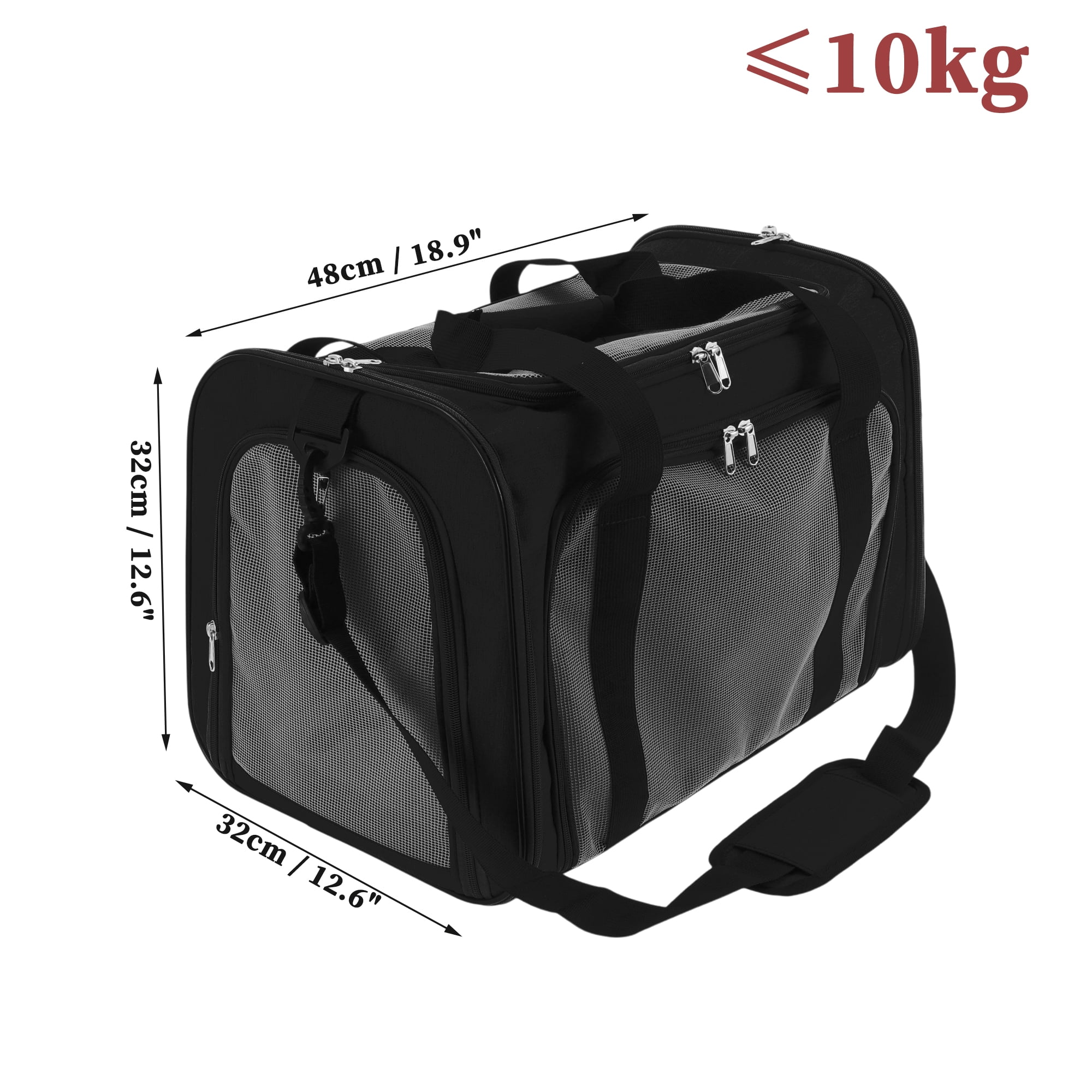Unique Bargains Foldable Transport Box with Removable Plush Mat Black