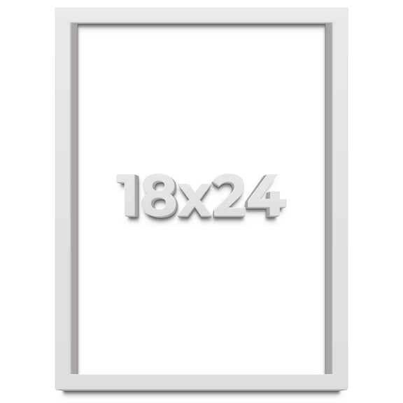 18x24 Shadow Box High Gloss White Display Frame | 1.625 Inches Deep | 1 Inch Moulding Width | Solid