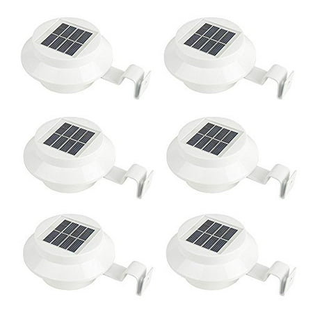 Gutter Light - iSunMoon 6 Pack Outdoor Solar Powered LED Gutter Light Fence Roof Gutter Garden Yard Wall Lamp