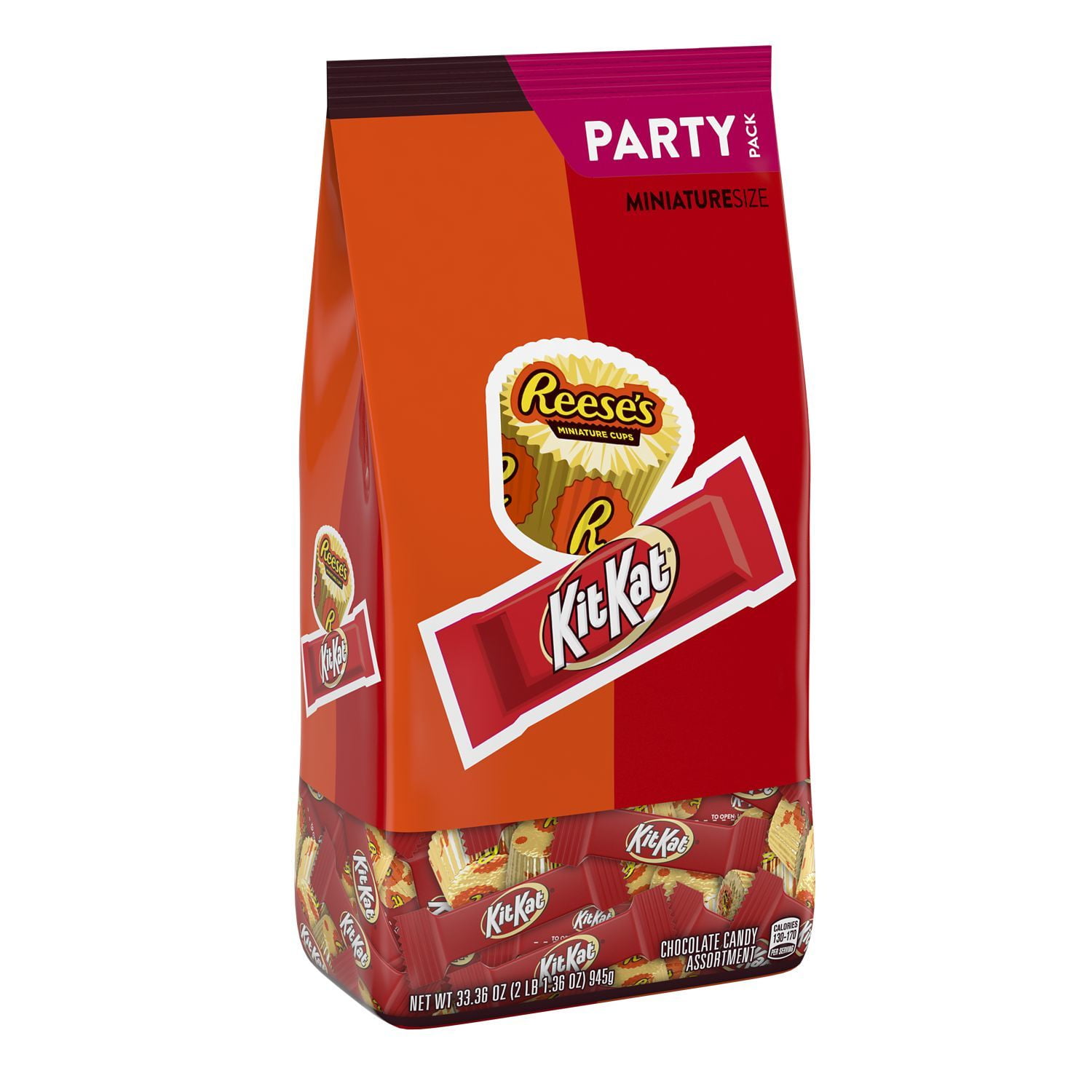REESE'S and KIT KAT®, Miniatures Milk Chocolate Assortment Candy, Individually Wrapped, 33.36 oz, Bulk Variety Party Pack