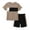 Khaki, variant on 7Y Big Boys Clothes 8Y Boys 2PCS Summer Outfits Set Crew Neck Big Boys Short Sleeve Color-blocked Top Shorts Set Blue