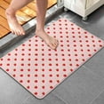 thumbnail image 4 of Red Strawberry Plants Pink Pattern Bathroom Rugs Mat,Non Slip Microfiber Bathroom Rug,Rubber Backing,Soft Bathroom Mats for Bathroom Floor,Tub and Shower,20x32in(50x80cm), 4 of 5