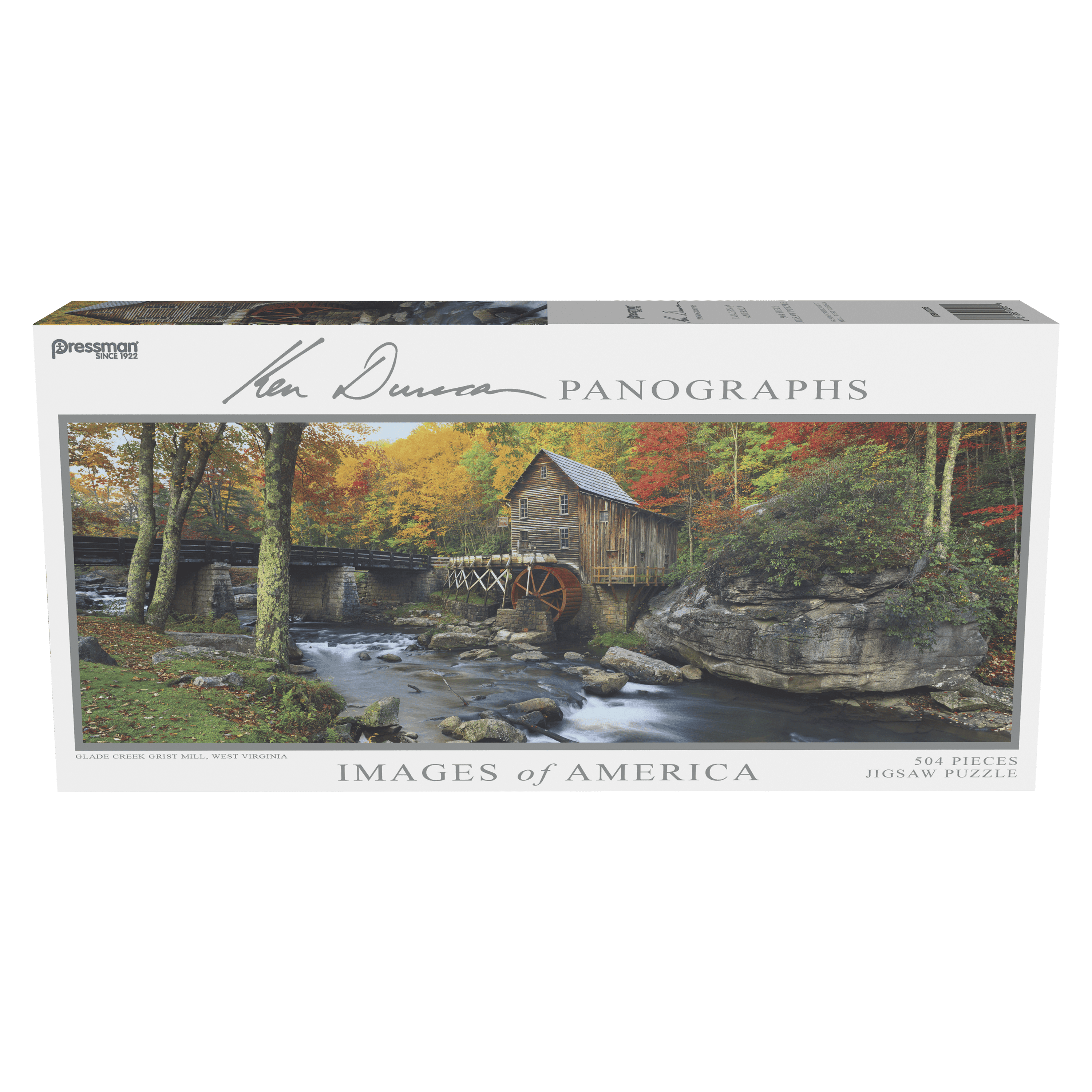 Pressman Toys - Images of America 504 Piece Panoramic Puzzle, Glade Creek Grist Mill