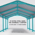 thumbnail image 6 of EASYHAWK 12x20 FT Heavy Duty Galvanized Steel Carport - Outdoor Metal Carport Vehicle Shelter for Cars, Trucks, SUVs, Boats & Tractors, 6 of 8