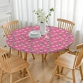thumbnail image 3 of 44 inch round tablecloth with cartoon sloth artwork, elastic edge protector, waterproof for outdoor use, 3 of 7