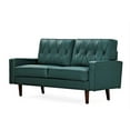 thumbnail image 4 of Uspridefurniture Acire 57.5" Faux Leather Cushion Back Loveseat, Blue-Green, 4 of 5