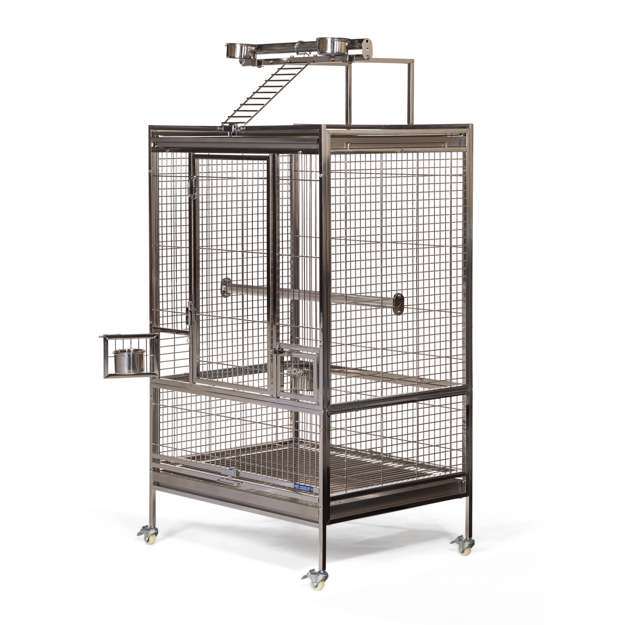 Prevue Pet Products Large Stainless Steel Playtop Bird Cage in Silver Finish 3455