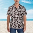 thumbnail image 4 of Daiia Hand Drawn Pig Hawaiian Shirt for Men Gentle Cotton Regular Short Sleeve Casual-XX-Large, 4 of 9