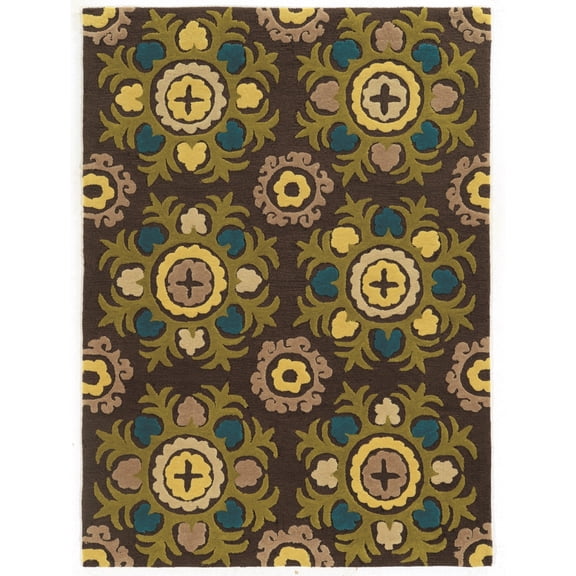 Trio Suzanni Rug Ivory Multi Chocolate 8x10 Transitional Contemporary Design