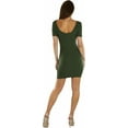 thumbnail image 2 of ToBeInStyle Women's 1/4 Sleeve Scoop Neck & Back Mini Dress, 2 of 7