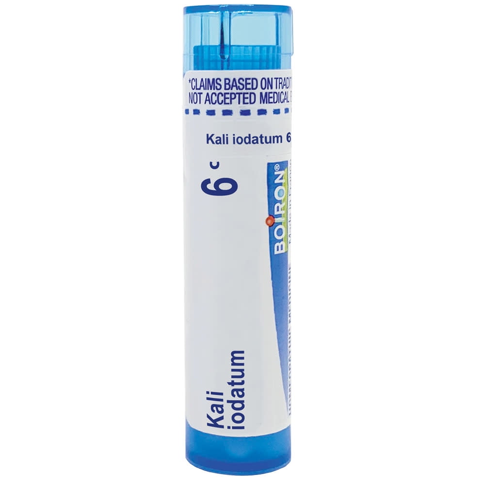 Boiron Kali Iodatum 6C, Homeopathic Medicine for Frontal Sinus Pain With Runny Nose, Worse At Night, 80 Pellets