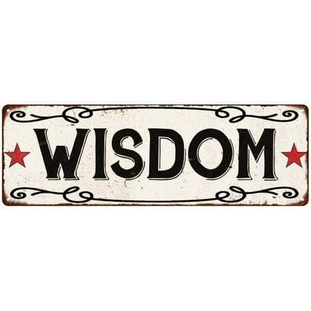 Old Style Metal - WISDOM Country Style w/Red Stars Vintage Look Metal Sign 6x18 Old Advertising Man Cave Game Room M6180797