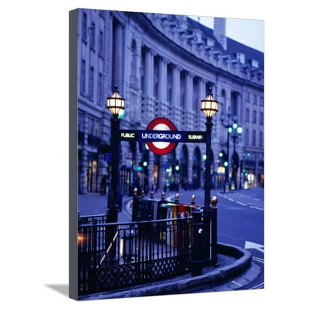 Underground Station Sign, London, United Kingdom, England Stretched Canvas Print Wall Art By Christopher