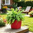 thumbnail image 6 of Self Watering Square Small Flower Pots Imitation Rattan Woven Texture 4.6 Inch Flower Pots for Indoor Plants Succulents and Desktop Home Decor, 6 of 7