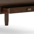 thumbnail image 3 of Simpli Home Artisan 36 inch Wide Solid Wood Transitional Square Coffee Table in Russet Brown, 3 of 13