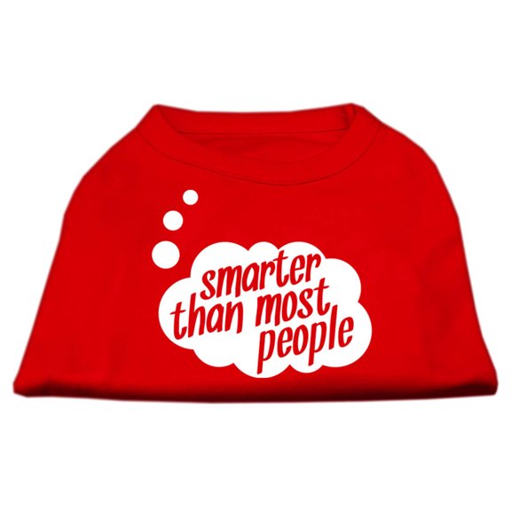Smarter then Most People Screen Printed Dog Shirt Red XS (8)