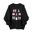 thumbnail image 2 of Zxlsdmn Women's Breast Cancer Crew Neck Sweatshirt Oversized Long Sleeve Drop Shoulder Pullover Tops Inspirational Printed Pattern Sweatshirts Fall Clothes M, 2 of 5