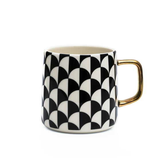 Thyme & Table 14 fl oz Emmett Black and White Stoneware Mug