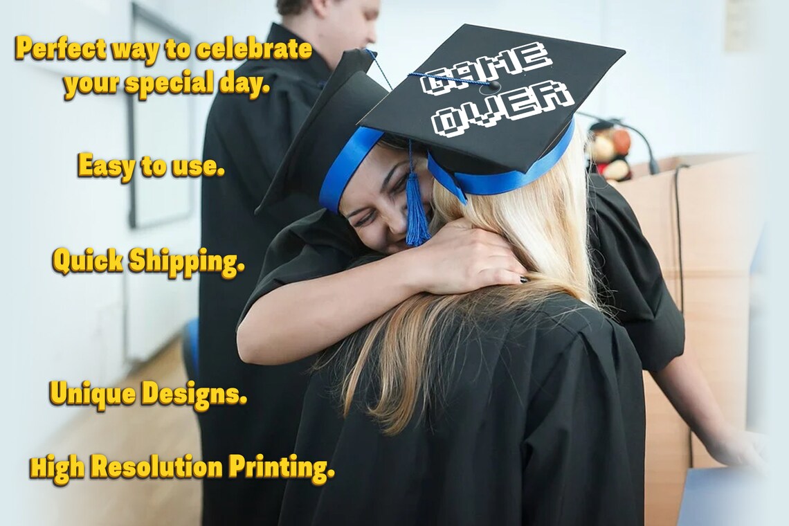 Game Over, Gamer, Graduation Cap Topper Decoration, Graduation Gift