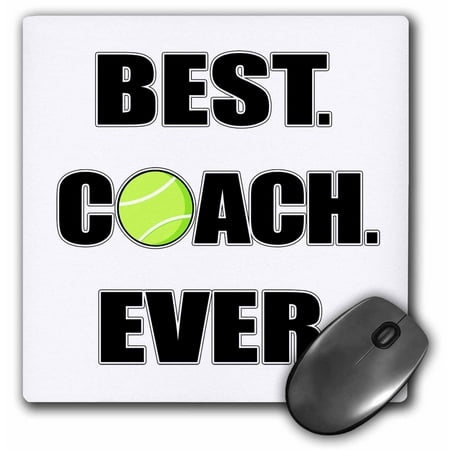 3dRose Tennis - Best. Coach. Ever. - Mouse Pad, 8 by
