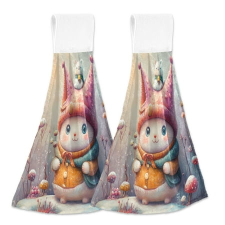 

2 Bathroom Towels Kitchen Towels 18.2x14In Velcro Hand Wipes Dish Cloths & Dish Towels Washroom Towels Face Towel Hand Wipes Cartoon Beautiful Cat