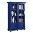 thumbnail image 2 of Scranton & Co 4 Shelf Bookcase with Sliding Glass Doors in Navy, 2 of 9