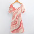 thumbnail image 6 of Pink Abstract Wavy Pattern Design Short Sleeve Dress Clothes Women's Summer Dress Elegant Dress Daily Dresses For Woman, 6 of 9