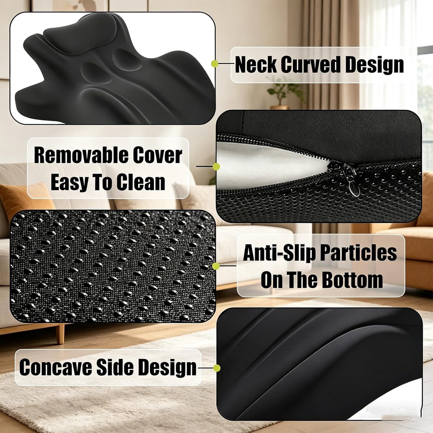 TripleHBB  Memory Foam Wedge Pillow, 27° Angled Support for Neck and Waist, Multi-Position Support Pillow