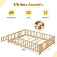 thumbnail image 6 of PAPROOS Full Size Floor Bed, Solid Wood Floor Platform Bed with Slat, Fence Guardrail and Door, No Box Spring Needed, Toddler Bed Montessori Bed, Full Bed Frame for Kids, Boys, Girls, Natural, 6 of 10