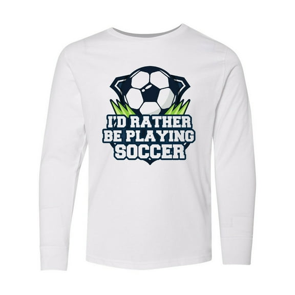 Inktastic I'd Rather Be Playing Soccer Long Sleeve Youth T-Shirt