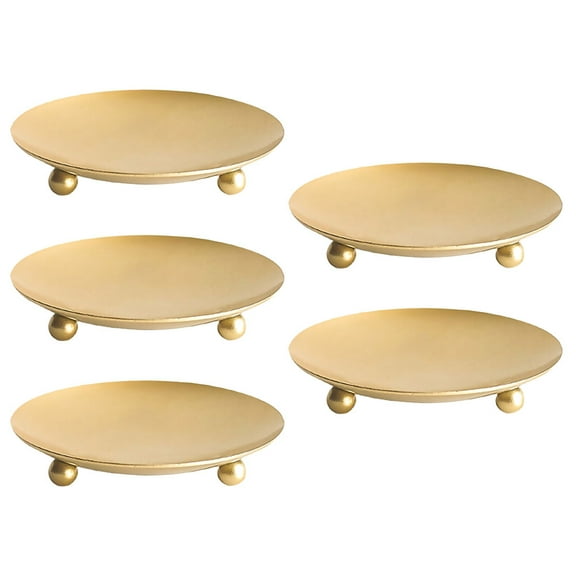 5 Pcs Gold Decor Iron Candle Holders Attractive Candle Stand Metal Candle Holders