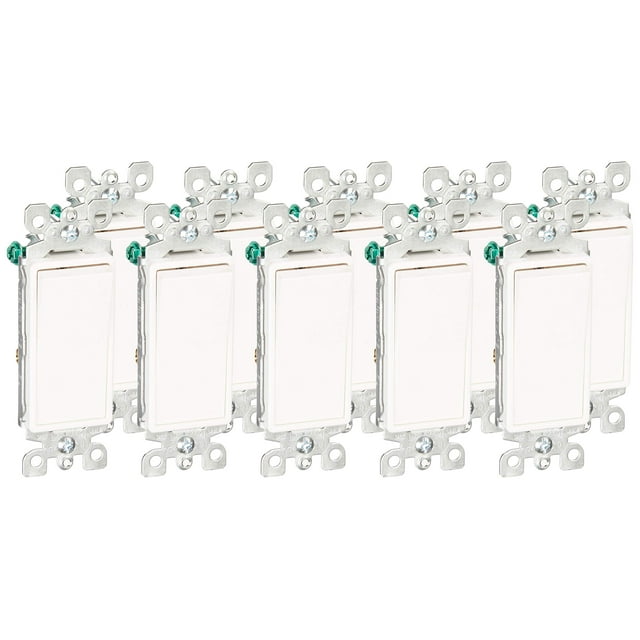 Interruptor Leviton 5603-2 W 15 A 120/277 V Decora Rocker de 3 vías x10