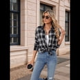 thumbnail image 2 of Camisas de Franela con Sobrecamisa A Cuadros Negra y Azul M, 2 of 8