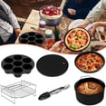 thumbnail image 2 of Friteuse à Air Chaud Accessoires Ensemble 6Pcs 304 en Acier Inoxydable avec Moule à Gâteau Pizza Pan Brochette Rack Clip Alimentaire Réutilisable Tampon de Silicone et Muffin Tasse pour 5.5L-6.5L Carré Friteuse à Air, 2 of 11
