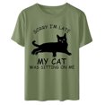 thumbnail image 4 of Camiseta de manga corta con estampado de animales y cuello redondo suelto a la moda de verano para mujer Pompotops hfajkhk134377, 4 of 7